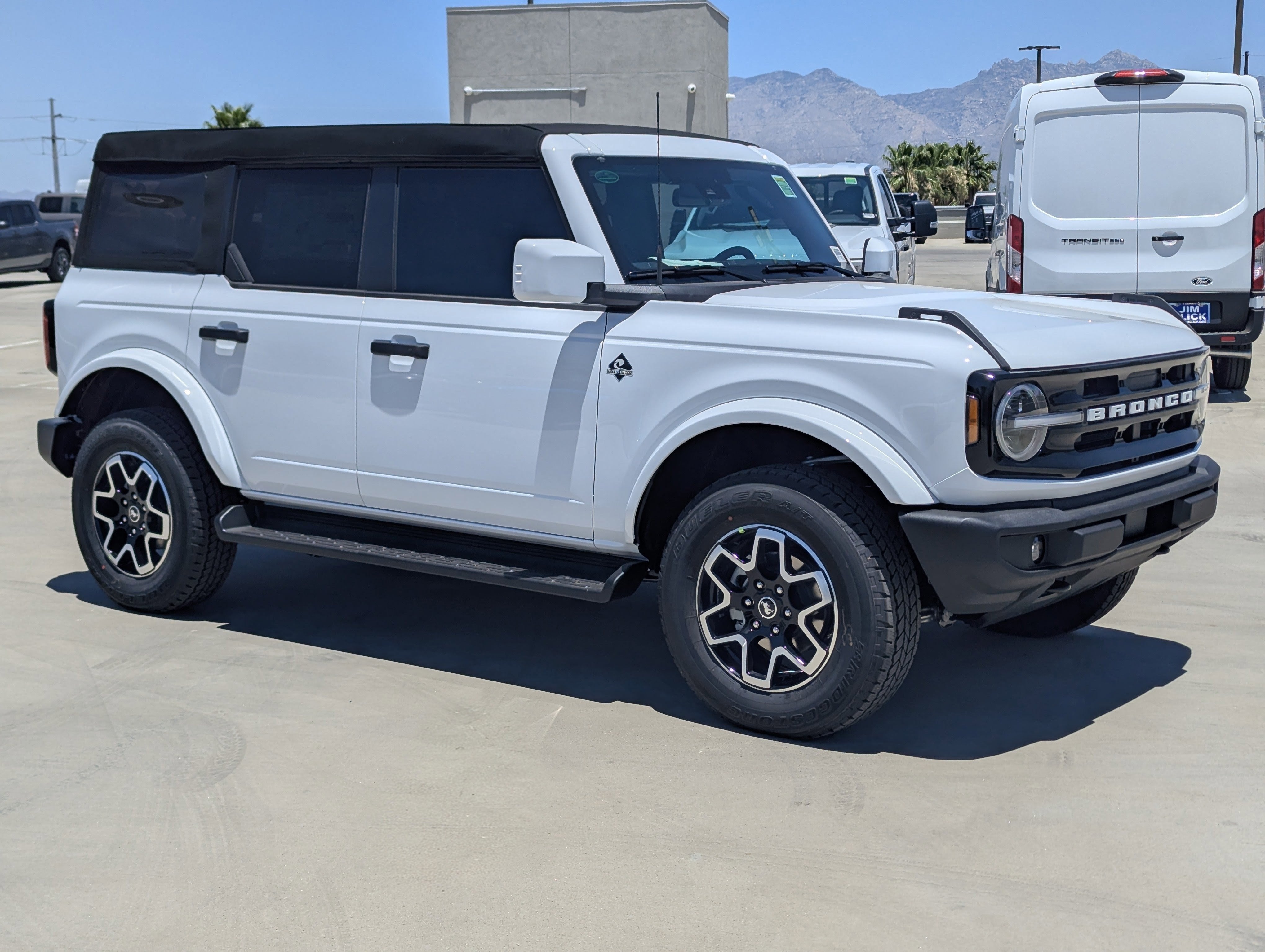 2026 Ford Bronco Outer Banks in Oxford White — front three-quarter view