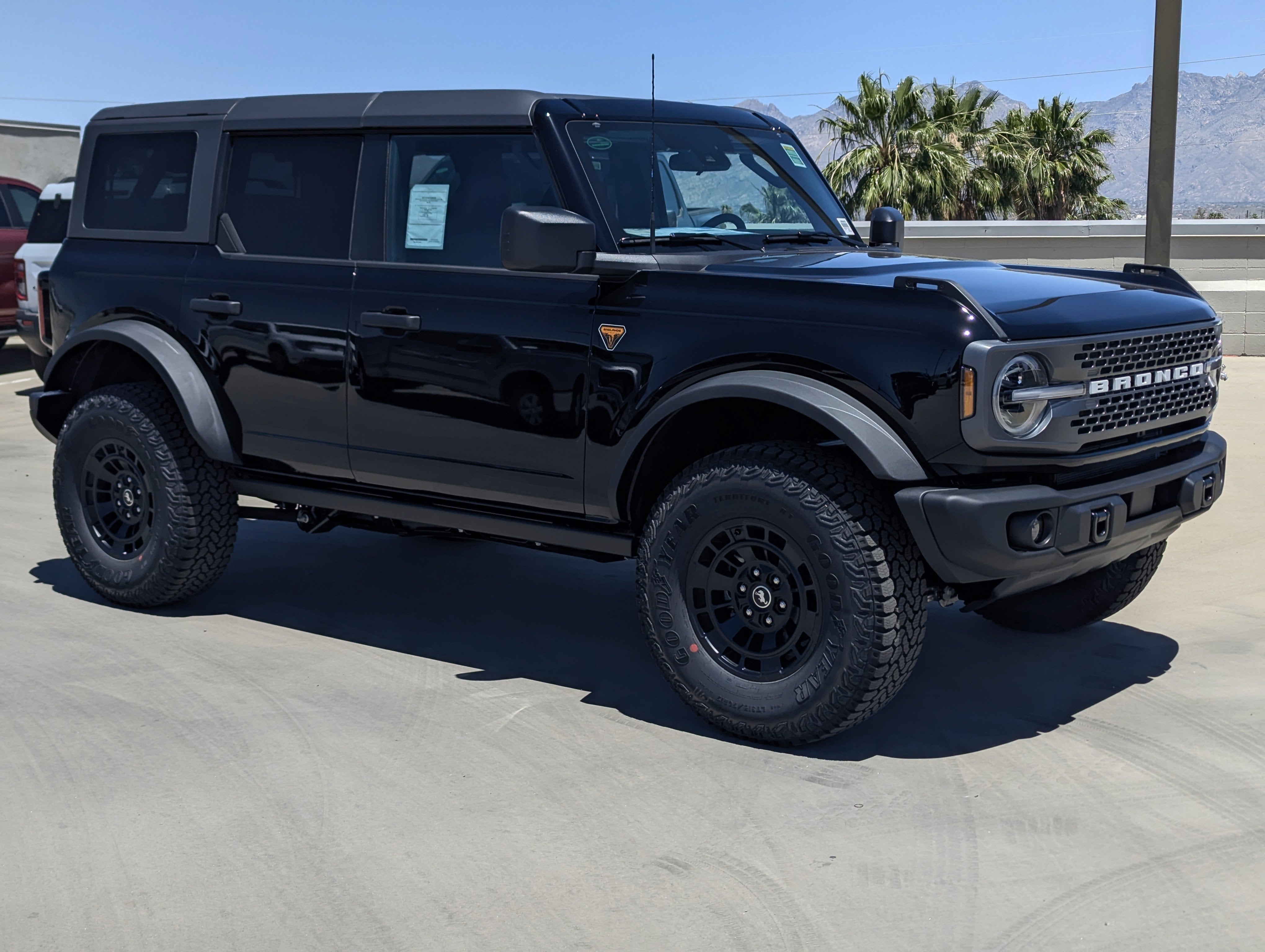 2026 Ford Bronco Badlands in Shadow Black — front three-quarter view