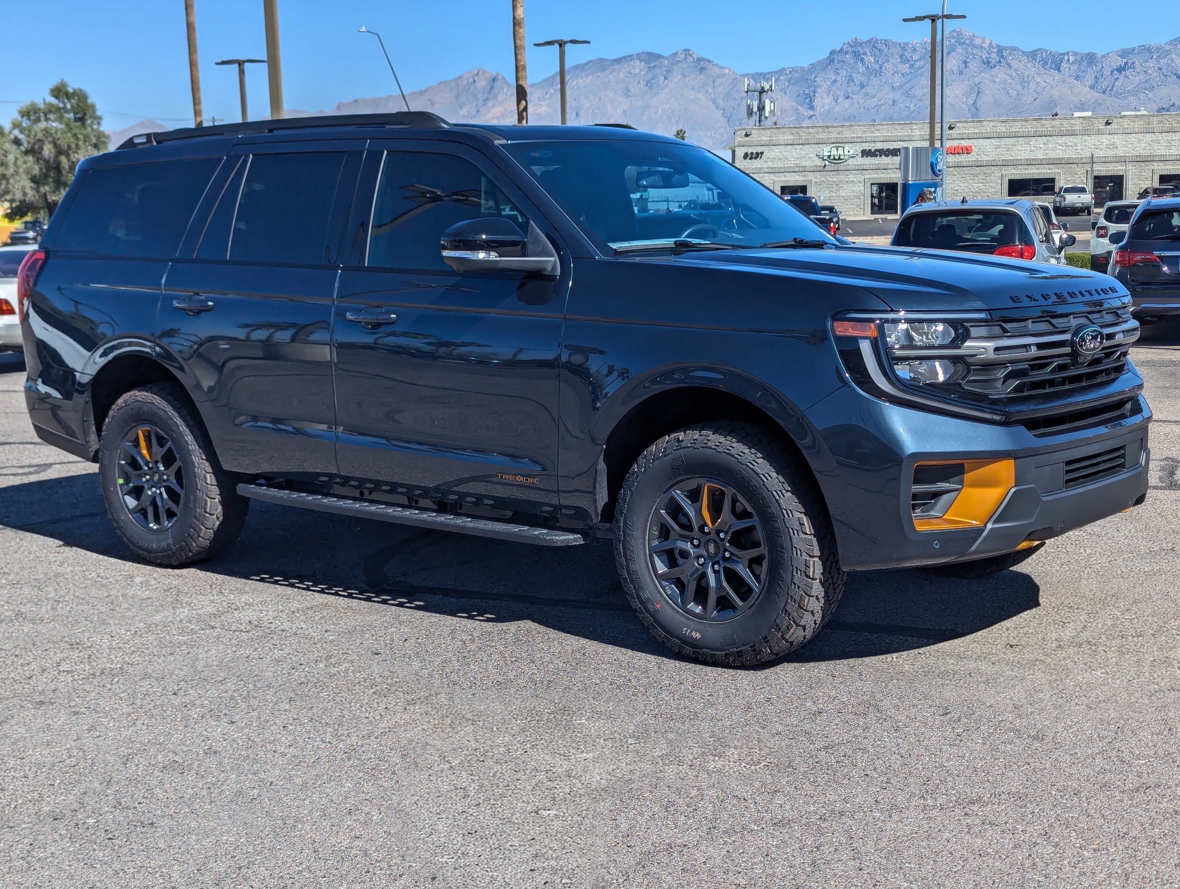 2026 Ford Expedition Tremor in Stone Blue Metallic — front three-quarter view