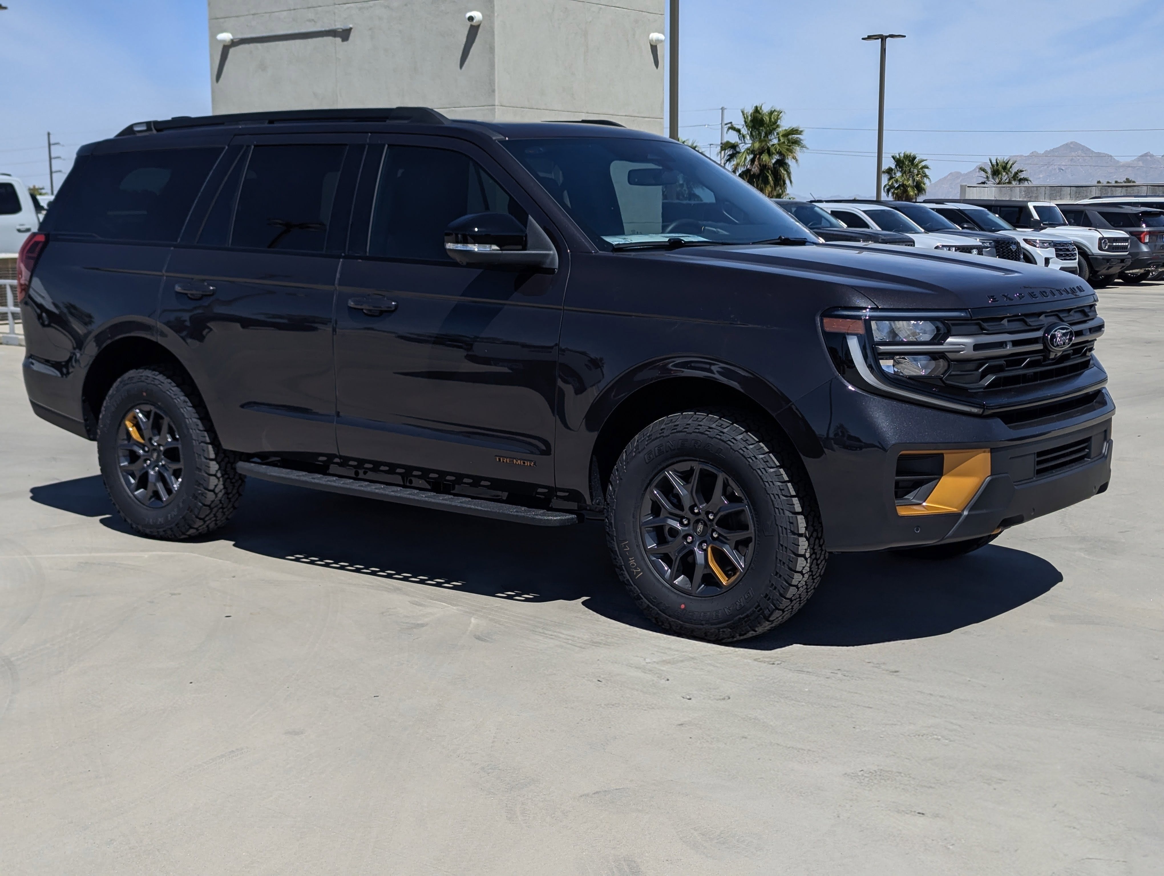 2026 Ford Expedition Tremor in Dark Matter Gray Metallic — front three-quarter view