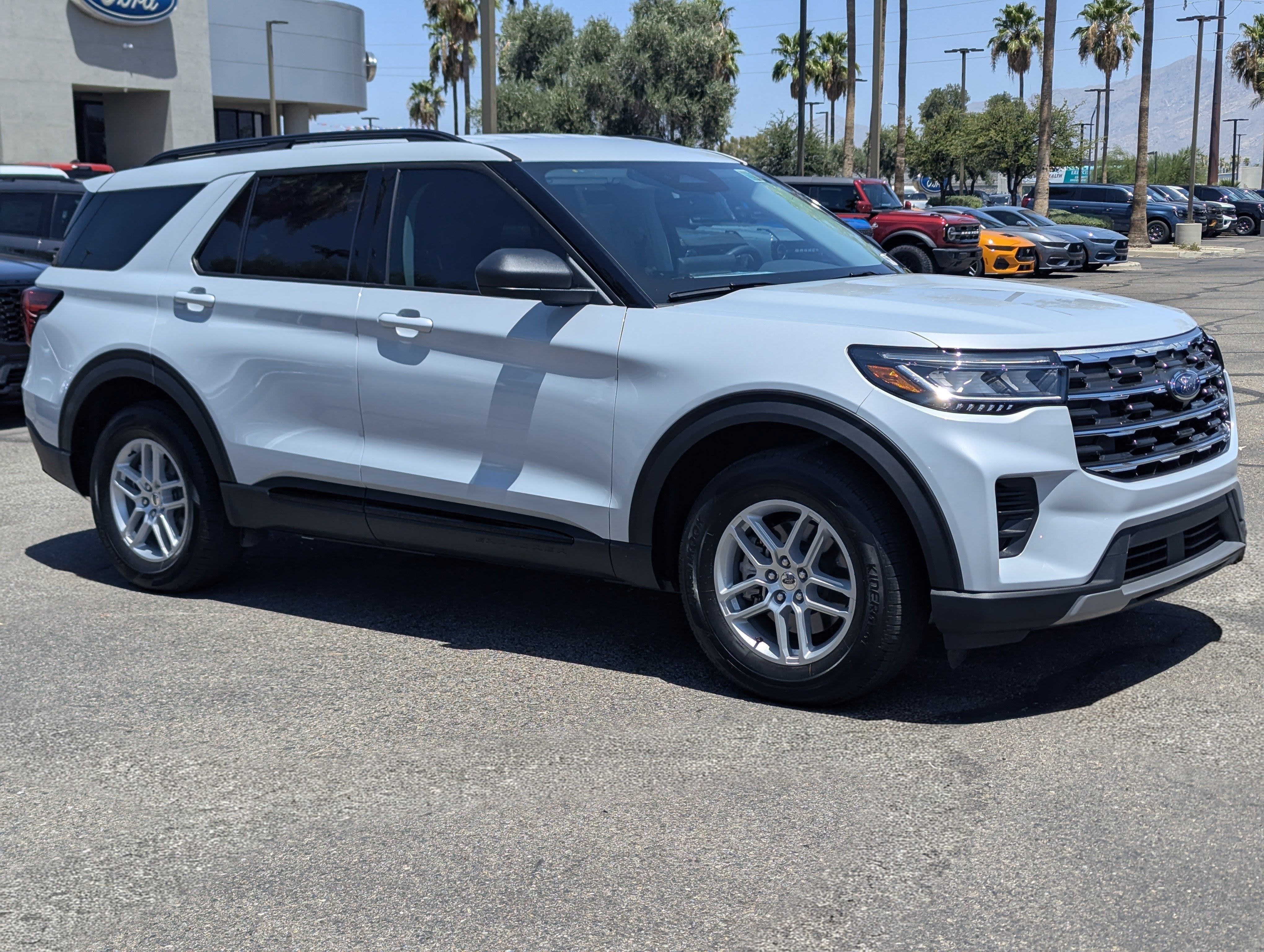 2026 Ford Explorer Active in Space White Metallic — front three-quarter view