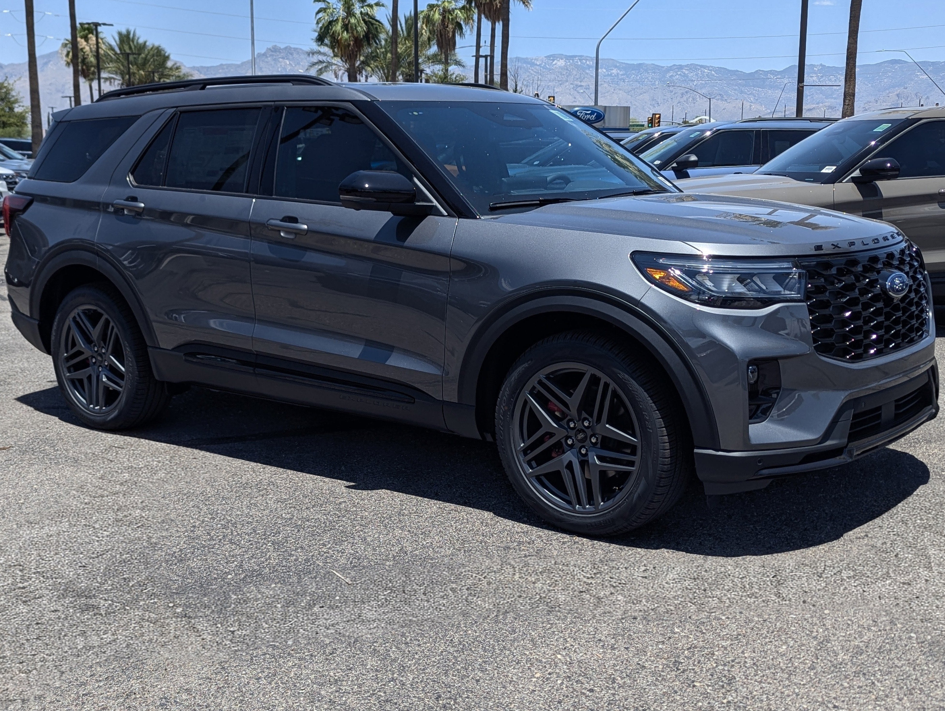2026 Ford Explorer ST in Carbonized Gray Metallic — front three-quarter view