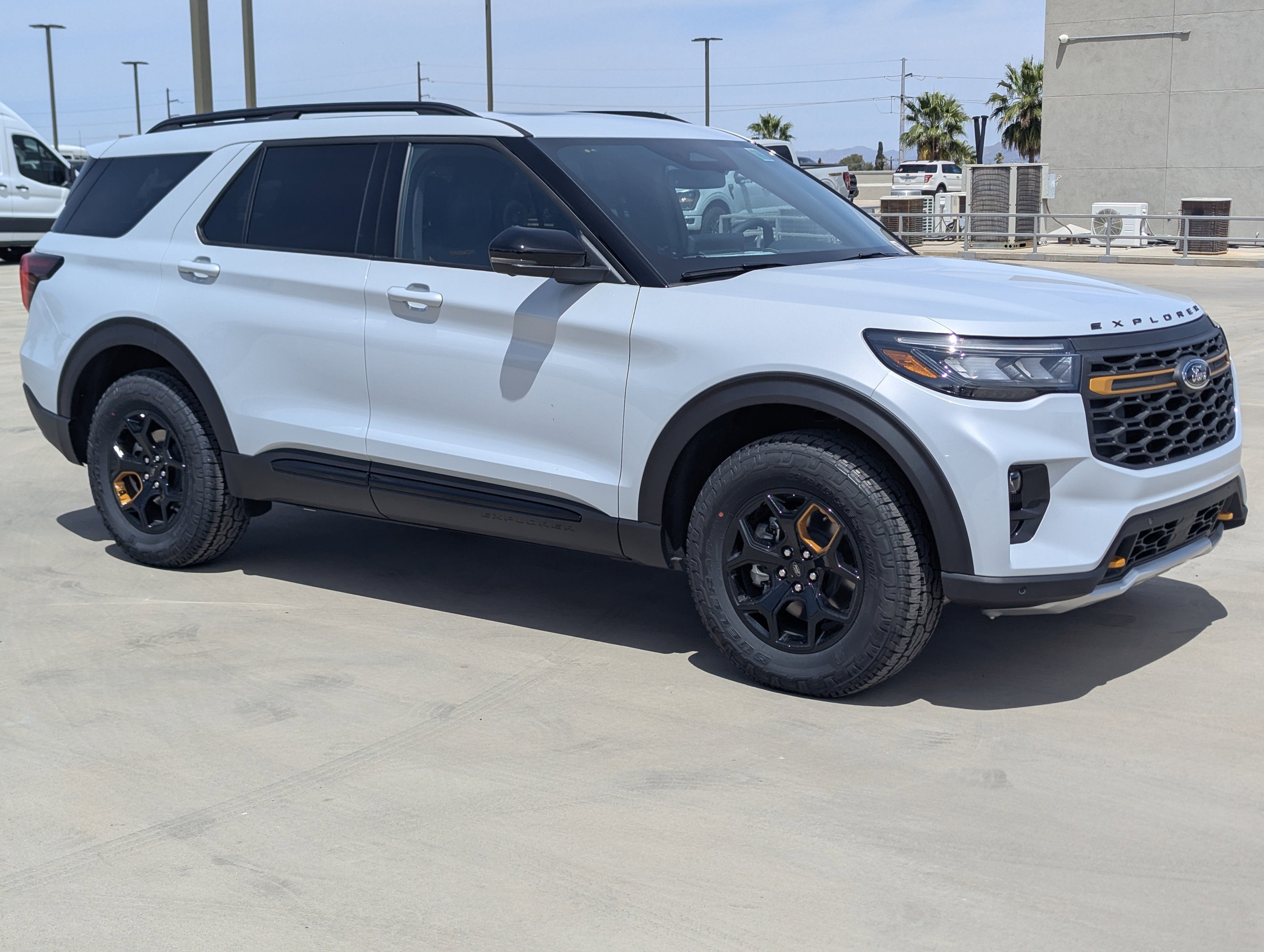 2026 Ford Explorer Tremor in Space White Metallic — front three-quarter view