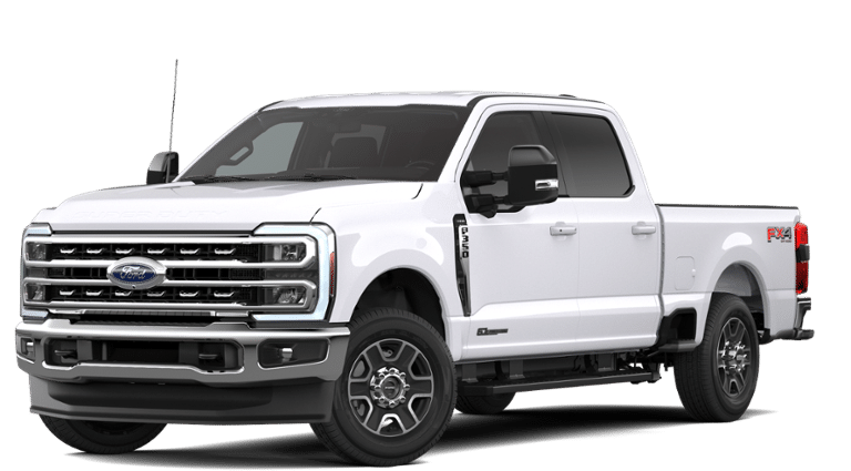 2026 Ford Super Duty F-350 Lariat in Oxford White — front three-quarter view