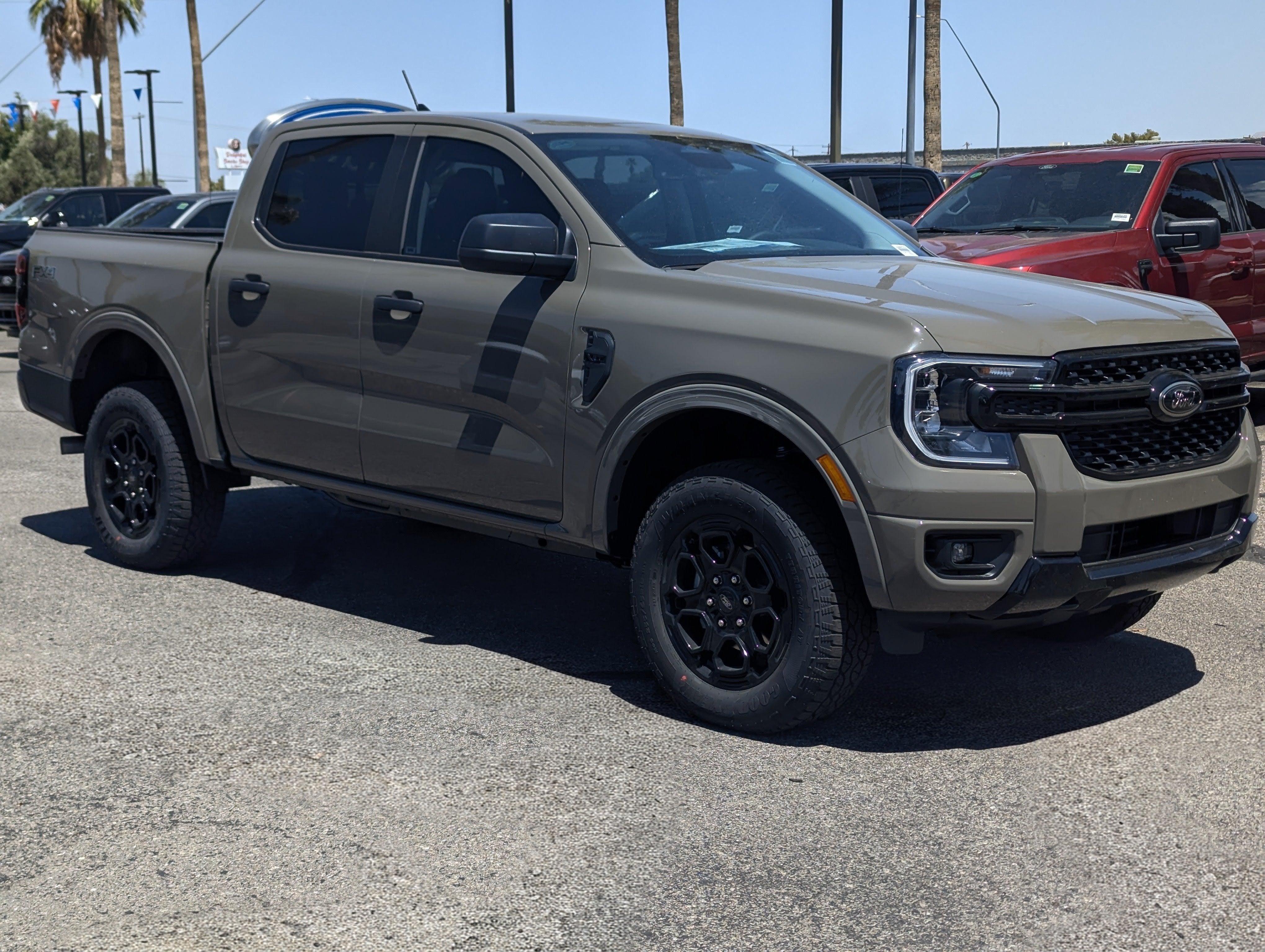 2026 Ford Ranger XLT in Marsh Gray — front three-quarter view