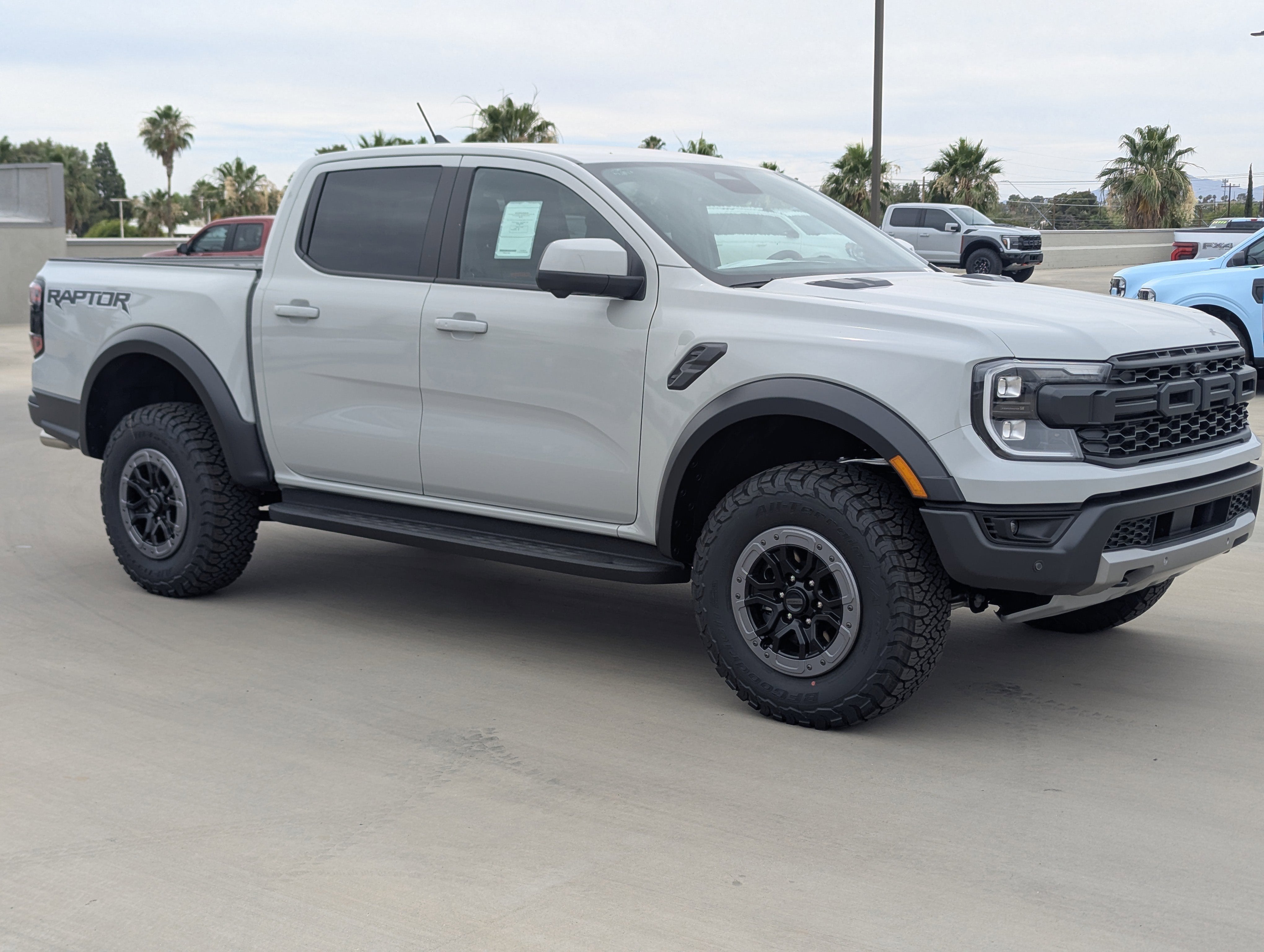 2026 Ford Ranger Raptor in Avalanche — front three-quarter view