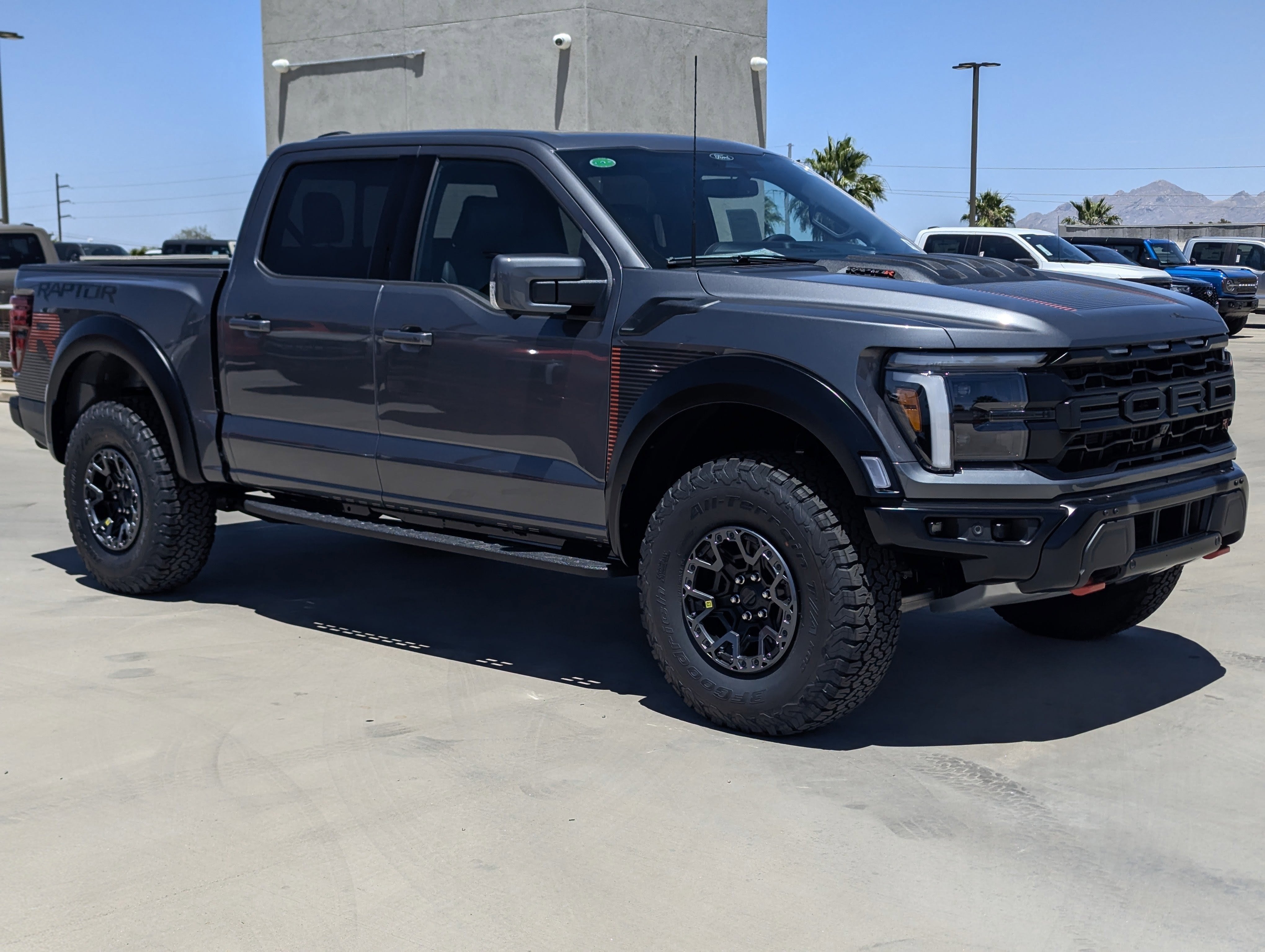 2026 Ford F-150 Raptor in Carbonized Gray Metallic — front three-quarter view