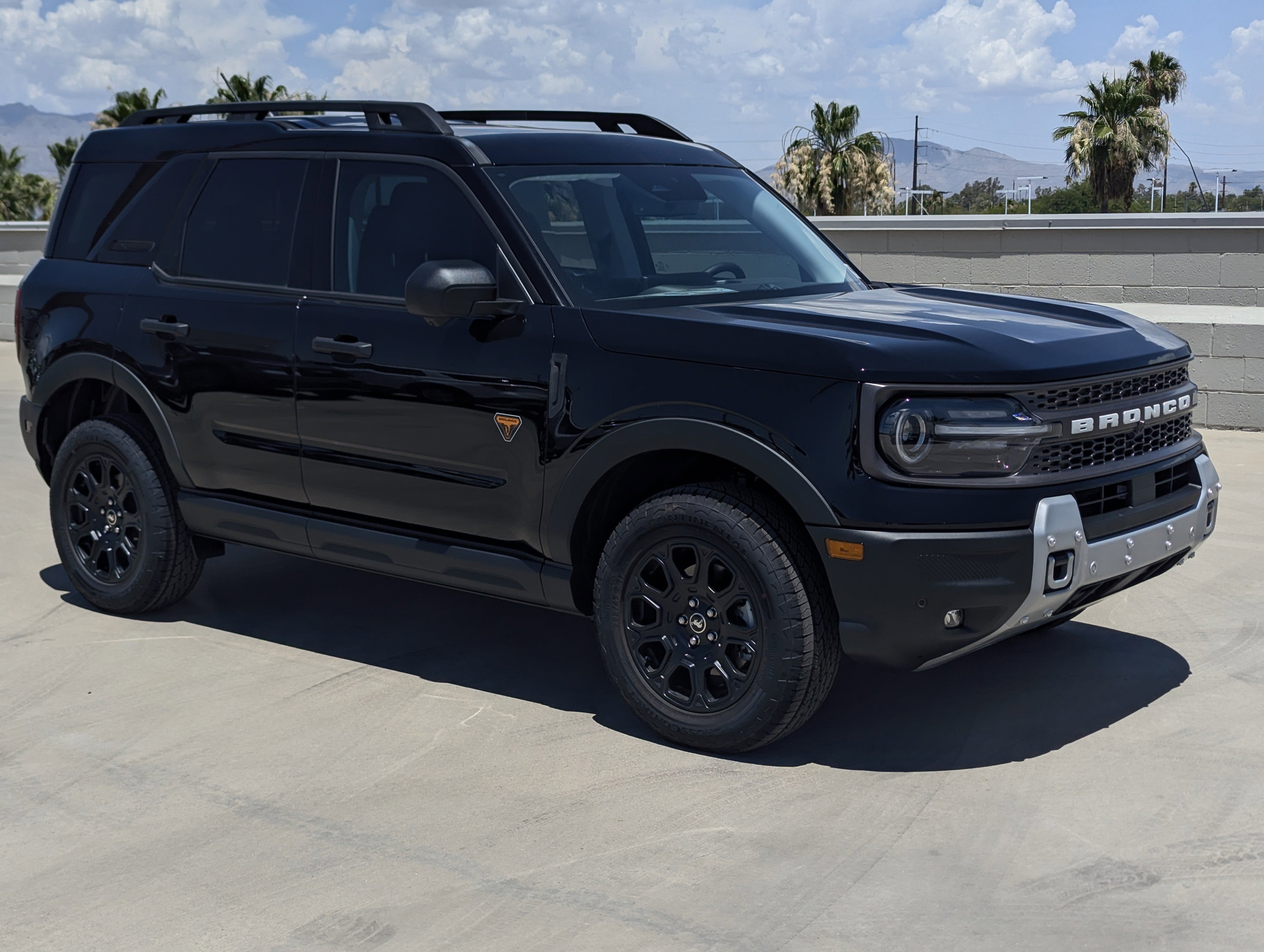 2026 Ford Bronco Sport Badlands in Shadow Black — front three-quarter view