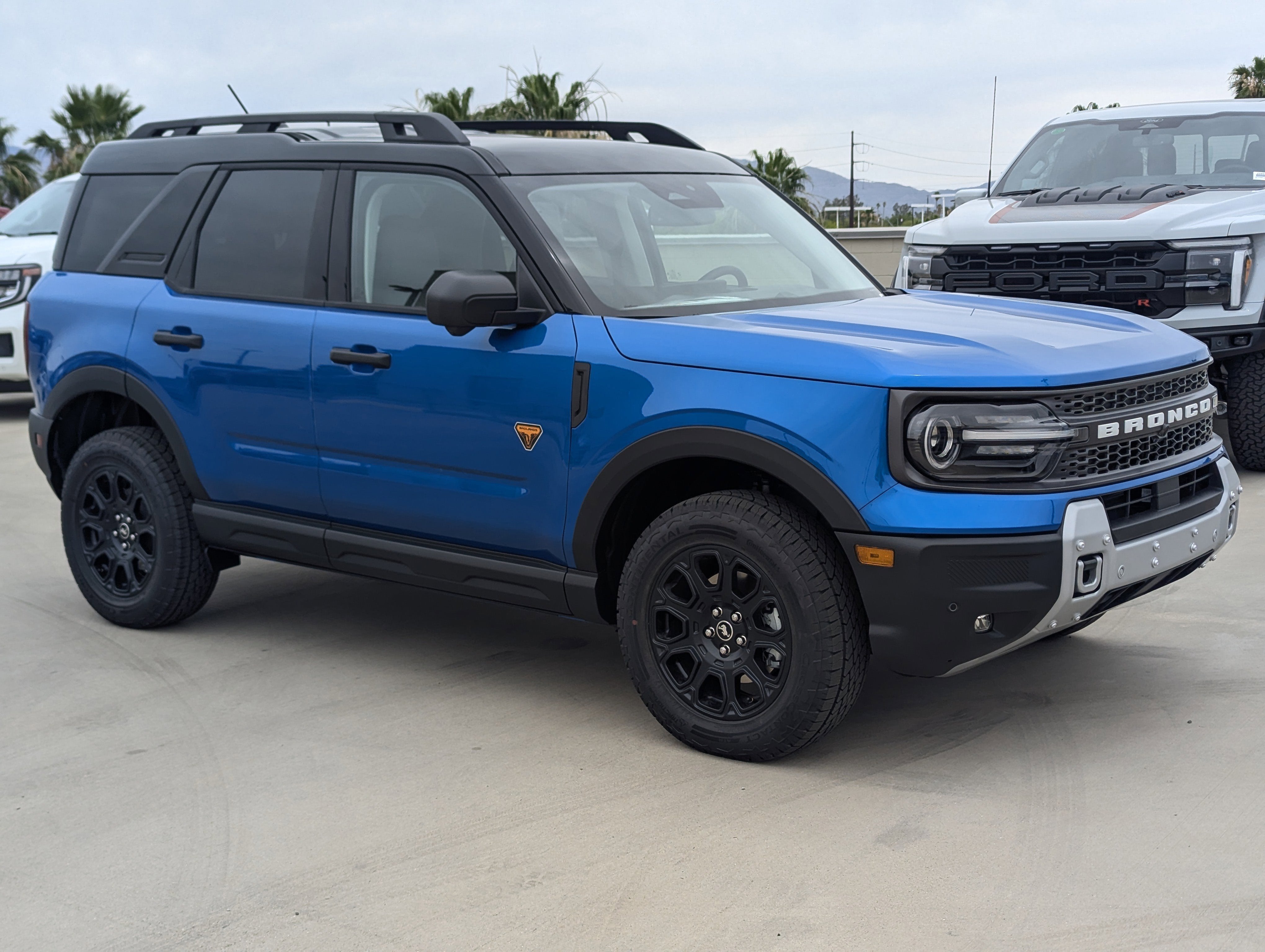 2026 Ford Bronco Sport Badlands in Velocity Blue Metallic — front three-quarter view