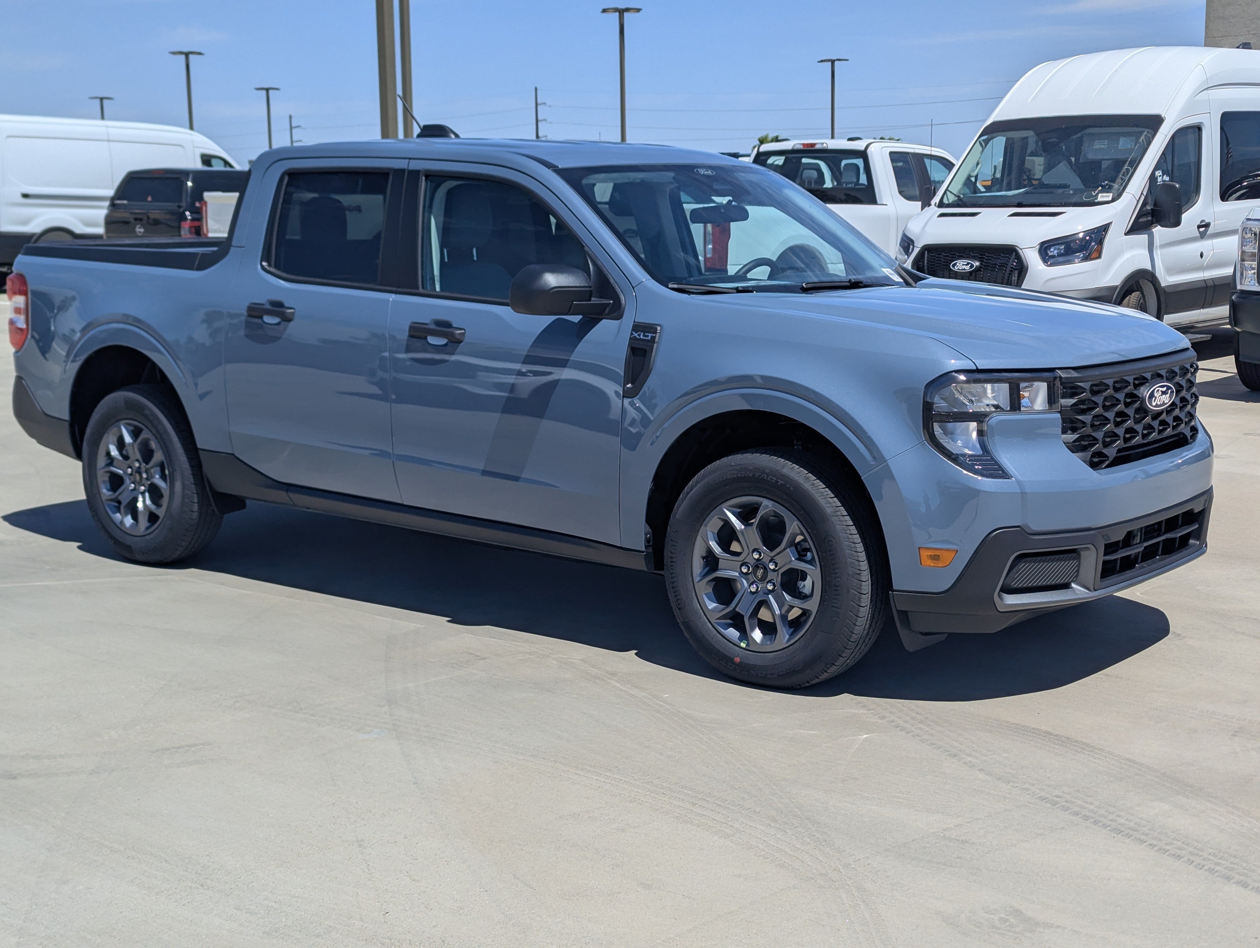 2026 Ford Maverick XLT in Azure Gray Metallic Tri-Coat — front three-quarter view