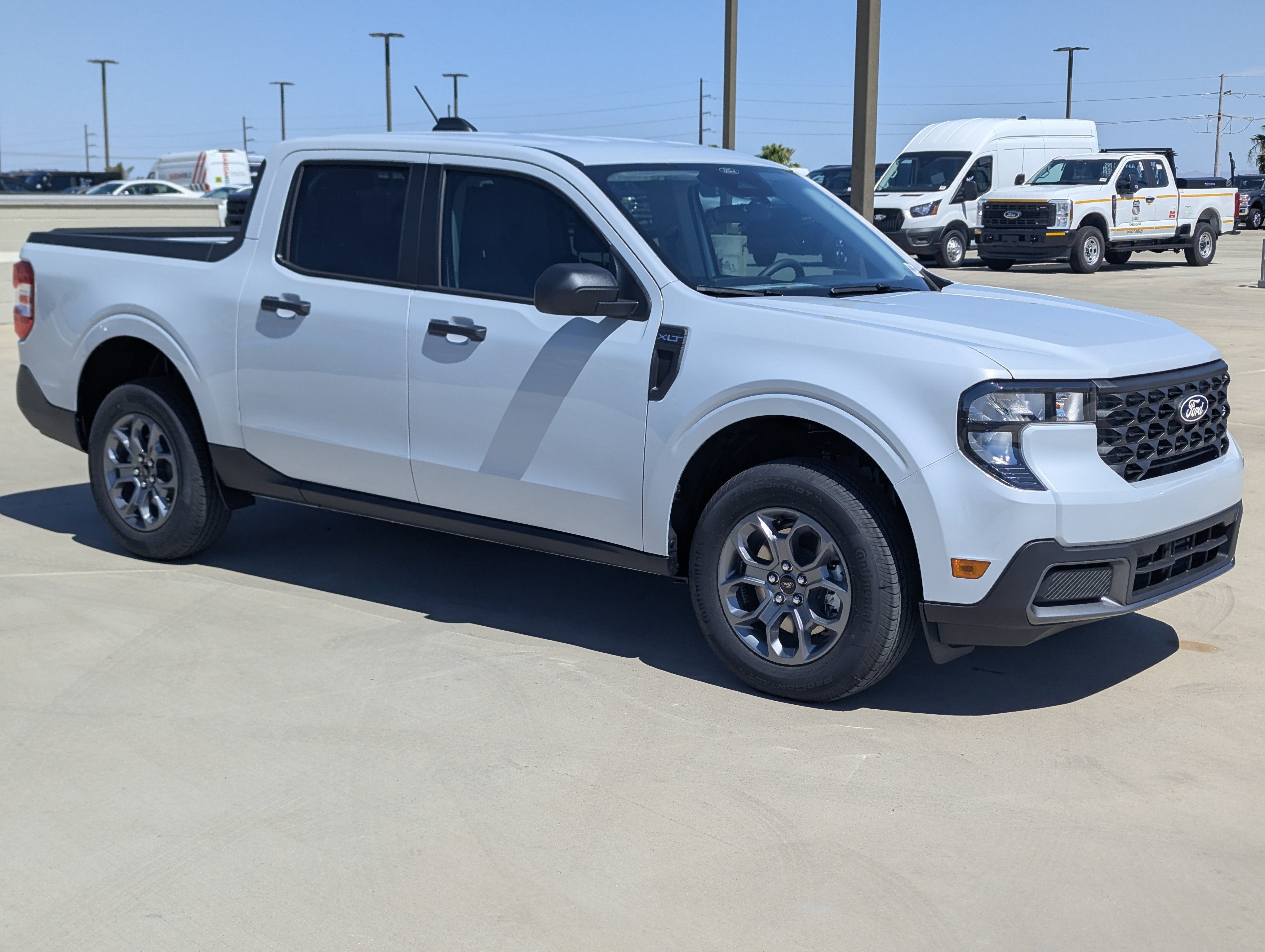 2026 Ford Maverick XLT in Space White Metallic — front three-quarter view