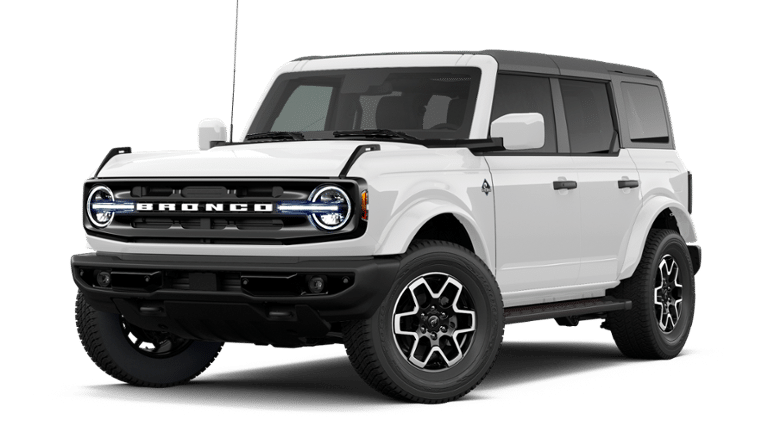 2026 Ford Bronco Outer Banks in Oxford White — front three-quarter view