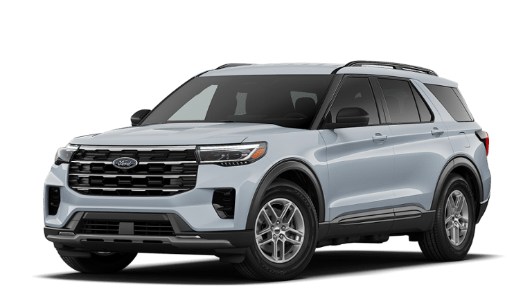 2026 Ford Explorer Active in Space White Metallic — front three-quarter view