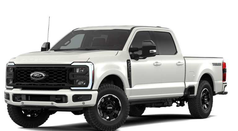 2026 Ford Super Duty F-250 Lariat in Star White Metallic Tri-Coat — front three-quarter view