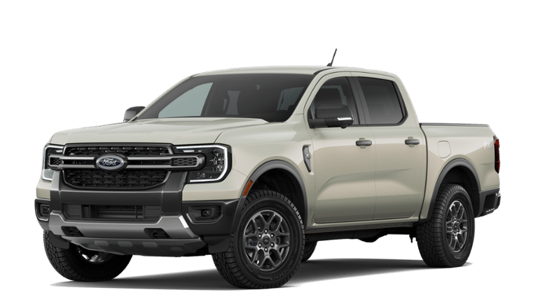 2026 Ford Ranger XLT in Desert Sand — front three-quarter view