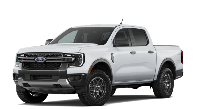 2026 Ford Ranger XLT in Oxford White — front three-quarter view