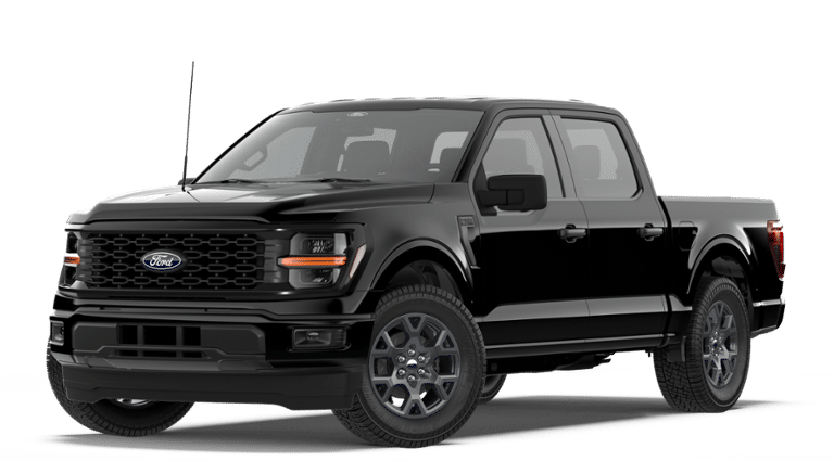 2026 Ford F-150 STX in Agate Black Metallic — front three-quarter view