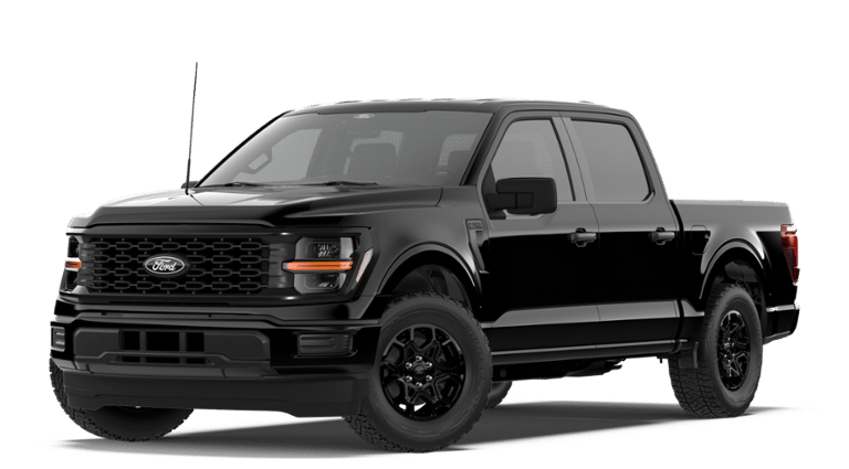 2026 Ford F-150 STX in Agate Black Metallic — front three-quarter view