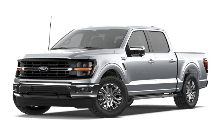 2026 Ford F-150 XLT in Iconic Silver Metallic — front three-quarter view