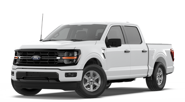 2026 Ford F-150 XLT in Oxford White — front three-quarter view