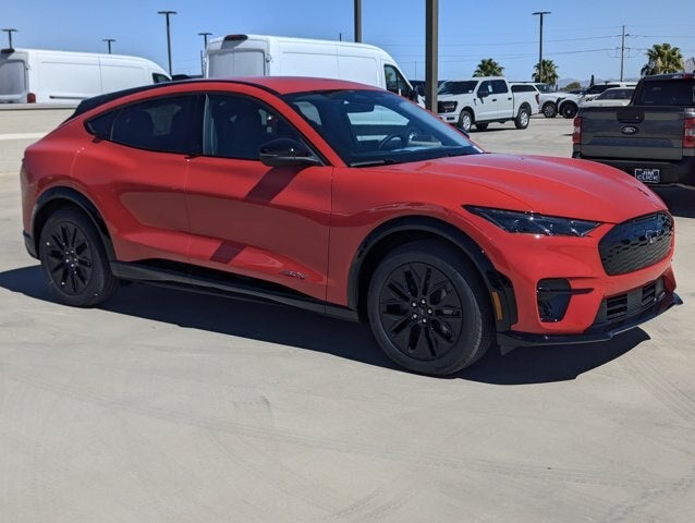2026 Ford Mustang Mach-E Premium in Race Red — front three-quarter view